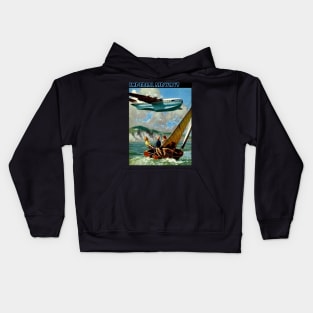 Imperial airways Vintage Travel and Tourism Fly The World Advertising Print Kids Hoodie